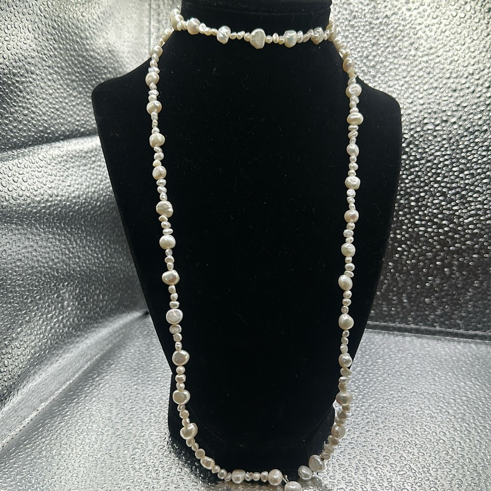Baroque Pearl necklace,white freshwater pearl necklace, choker necklace